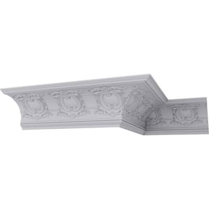 SAMPLE - 12-5/8 in. x 12 in. x 12 in. Polyurethane Emery Cove Crown Moulding