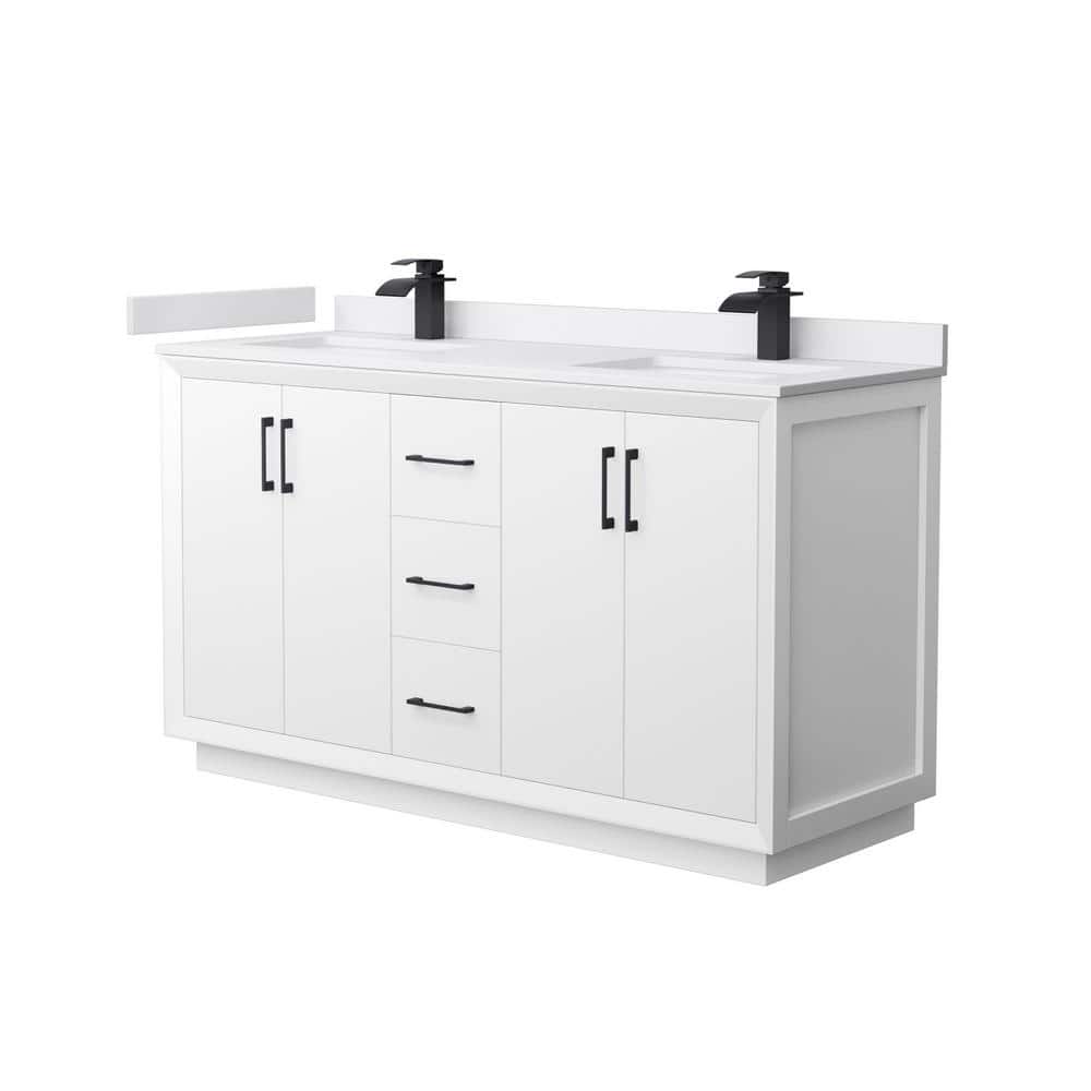 Strada 60 in. W x 22 in. D x 35 in. H Double Bath Vanity in White with White Cultured Marble Top price history on PriceWatchPro