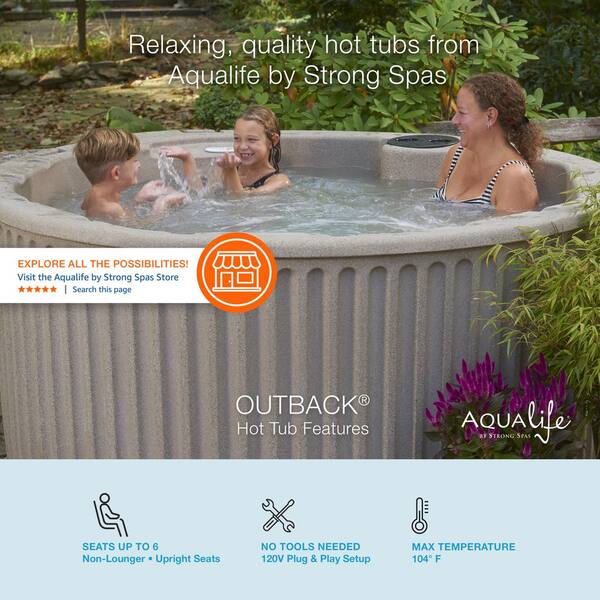 AquaLife Outback 6-Person, 20-Jet 120V Hot Tub, Contour Seating