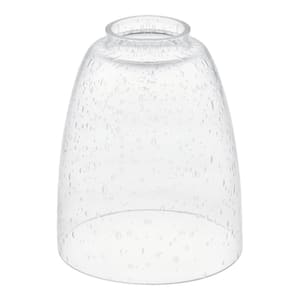 7.32 in. Clear Seeded Glass Oval Pendant Lamp Shade 2.25 in.Lip Fitter