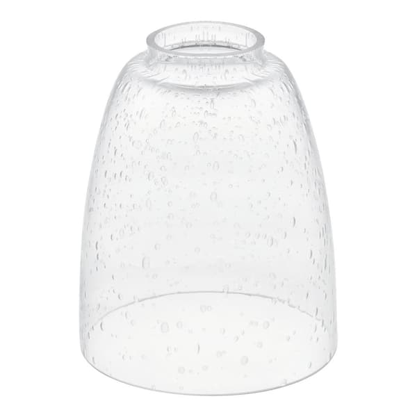 PRIVATE BRAND UNBRANDED 7.32 in. Clear Seeded Glass Oval Pendant Lamp Shade 2.25 in.Lip Fitter