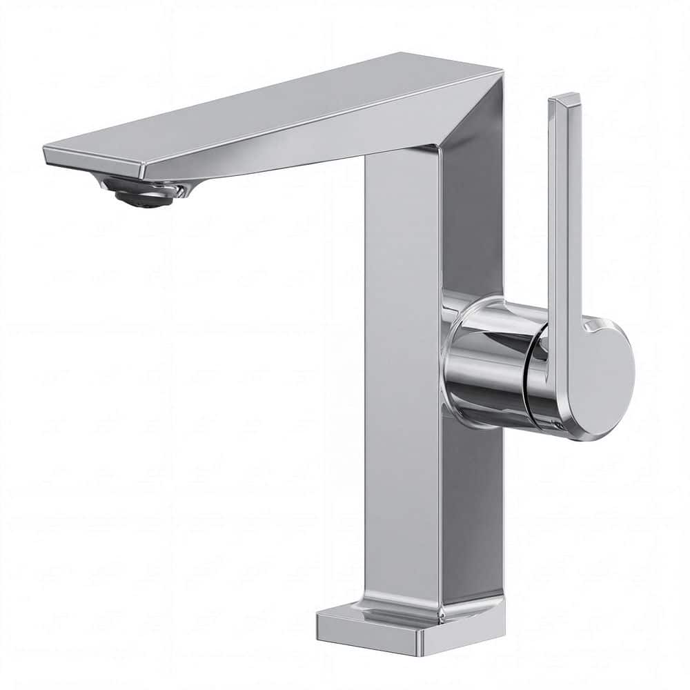 7 in. Mid Arc Waterfull Spout Height Single Handle Single Hole Bathroom Faucet with Spot Resist in Polished Chrome price history on PriceWatchPro