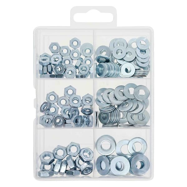 Hillman HOMEPAK Zinc Hex Nuts and Flat Washers Assorted Kit (175