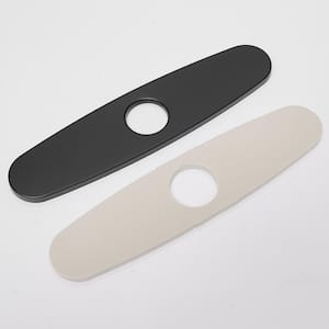 10 in. Kitchen Faucet Sink Hole Cover Deck Plate Escutcheon For 1 or 3 Hole Brass in Matte Black