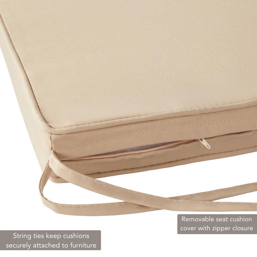 Stone Square 18" Outdoor Chair Pad Set with UV-Resistant Fabric