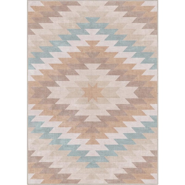 Beige 5 ft. 3 in. x 7 ft. 3 in. Apollo Albuquerque Southwestern Distressed Area Rug