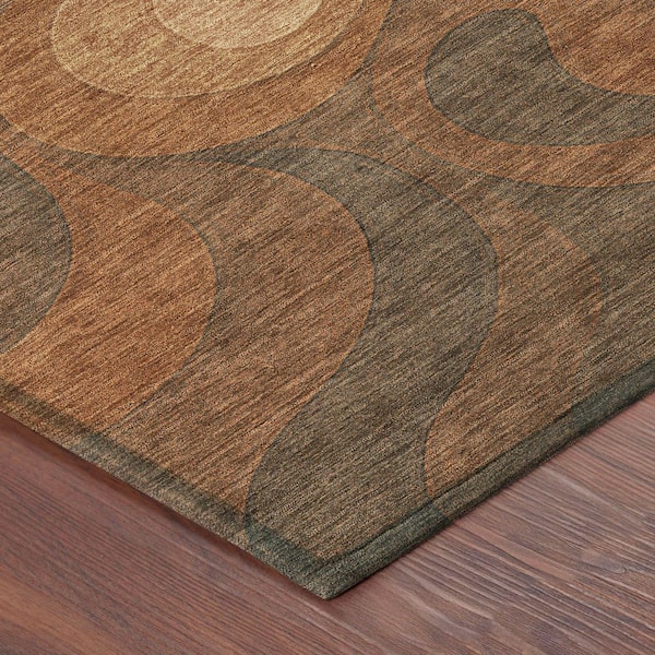 Chantille Machine Washable Indoor/Outdoor Abstract ACN2468 Paprika 3 ft. x 5 ft. Area Rug