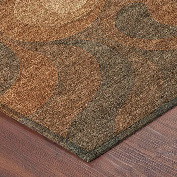 Chantille Machine Washable Indoor/Outdoor Abstract ACN2468 Paprika 5 ft. x 7 ft. 6 in. Area Rug