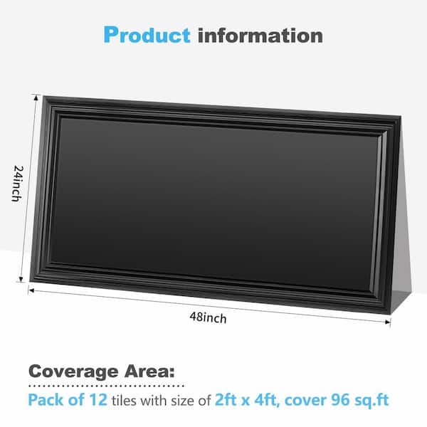 Basic Black 2 ft. x 4 ft. PVC Water Resistant Square Edge Lay-In/Drop in Ceiling Tiles (96 sq. ft. /Case)