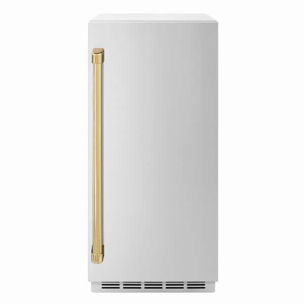 Autograph 15 in. 66 lb. Full-Size Ice Cube Per Day Ice Maker with Solid Stainless Steel Door with Polished Gold Handle