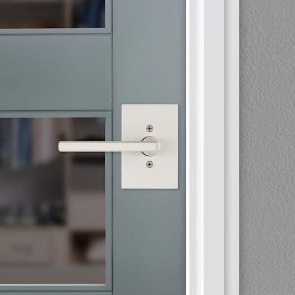 Kwikset Halifax Rectangle Rose Satin Nickel Dummy Door Handle with