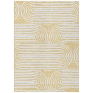 Chantille ACN540 Gold 10 ft. x 14 ft. Machine Washable Indoor/Outdoor Geometric Area Rug