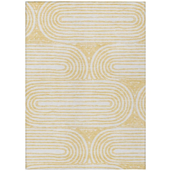 Addison Rugs Chantille ACN540 Gold 10 ft. x 14 ft. Machine Washable Indoor/Outdoor Geometric Area Rug