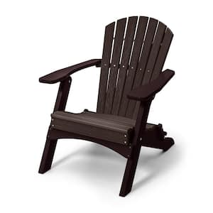 Classic Brazilian Walnut/Mocha Folding Metal Adirondack Chair
