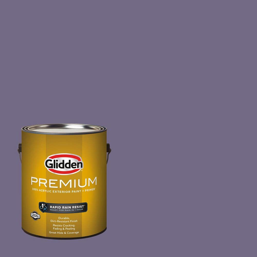 Glidden Premium 1 gal. PPG1174-6 Purple Rain Flat Exterior Paint