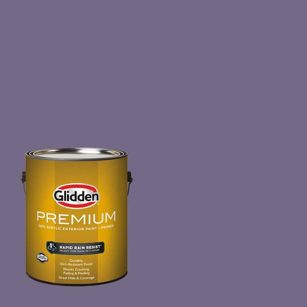 Glidden Premium 1 gal. PPG1174-6 Purple Rain Flat Exterior Paint