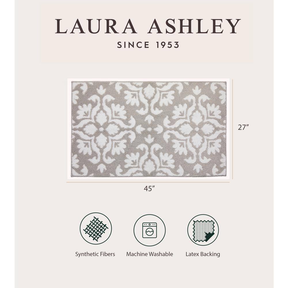 Light Grey and White Geometric Washable Accent Rug