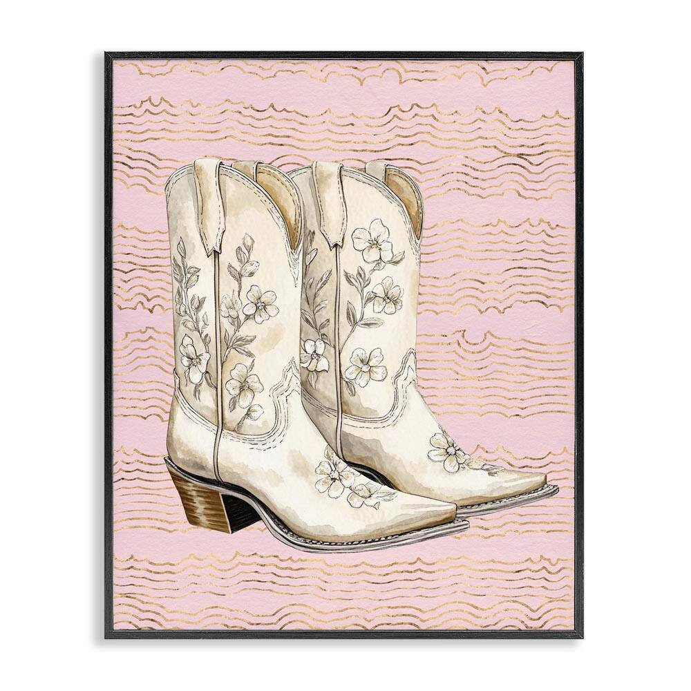 Cowgirl Boots in White by Lettered and Lined Black Framed Nature Giclee Art Print 20 in. x 16 in. price history on PriceWatchPro