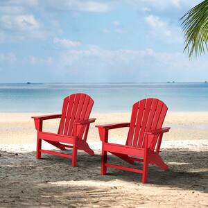 Red HDPE Plastic Adirondack Chairs (2-Pack)