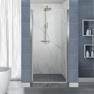 34-35.5 in. W x 72 in. H Frameless Pivot Shower Door in Chorme Finish With 1/4 in Thick Clear Tempered Glass