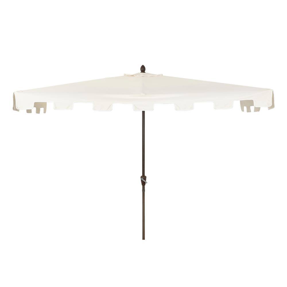 Sidney Cream Aluminum Half Market Patio Umbrella with Crank