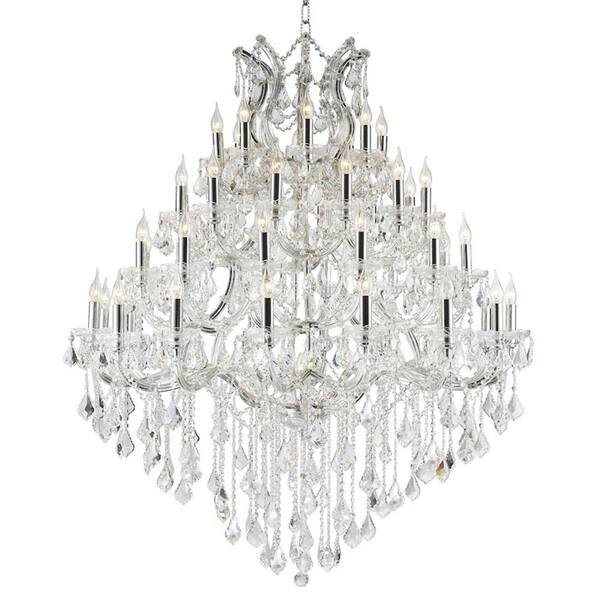 Worldwide Lighting Maria Theresa Collection 44-Light Polished Chrome Chandelier with Clear Crystal