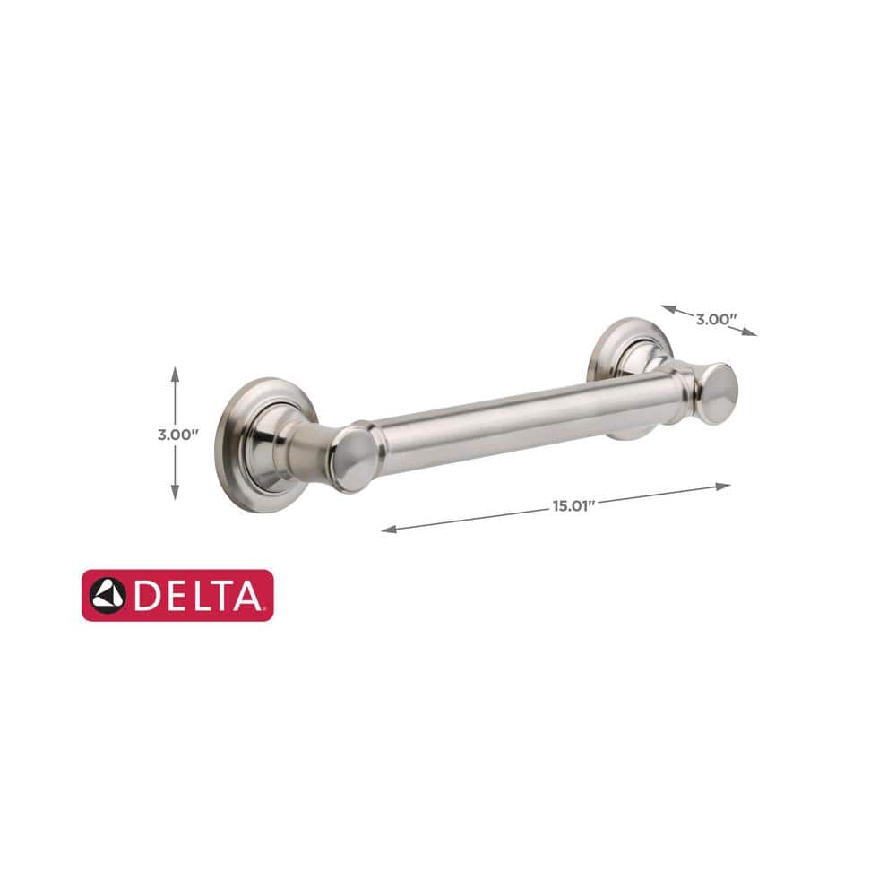 12-Inch Stainless Steel Traditional Wall Mount Grab Bar