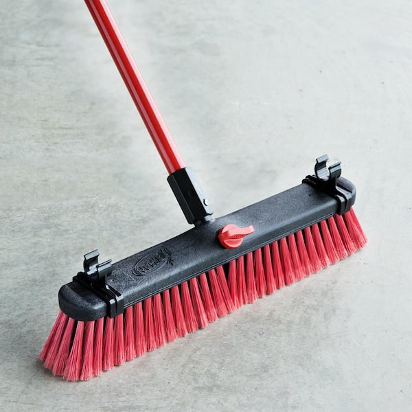 18 in. High Power Multi-Surface Push Broom with 60 in. Steel Handle (4-Pack)