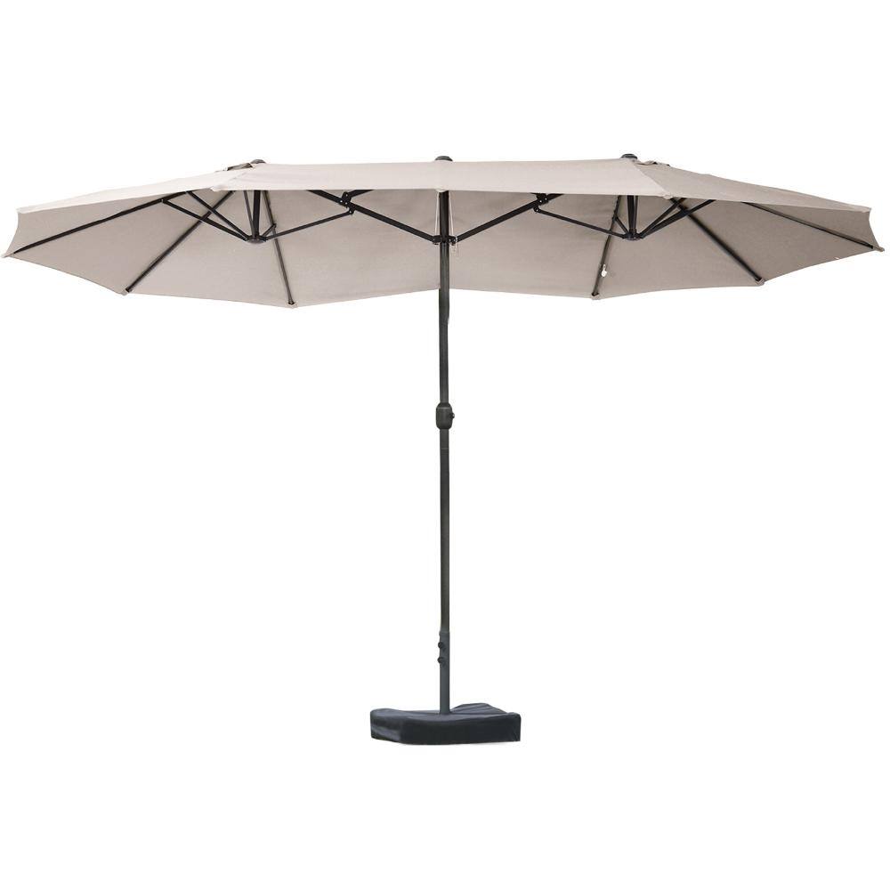 15' Patio Umbrella With Base, Sun Protection & Easy Crank For Deck Pool Patio, Beige price history on PriceWatchPro