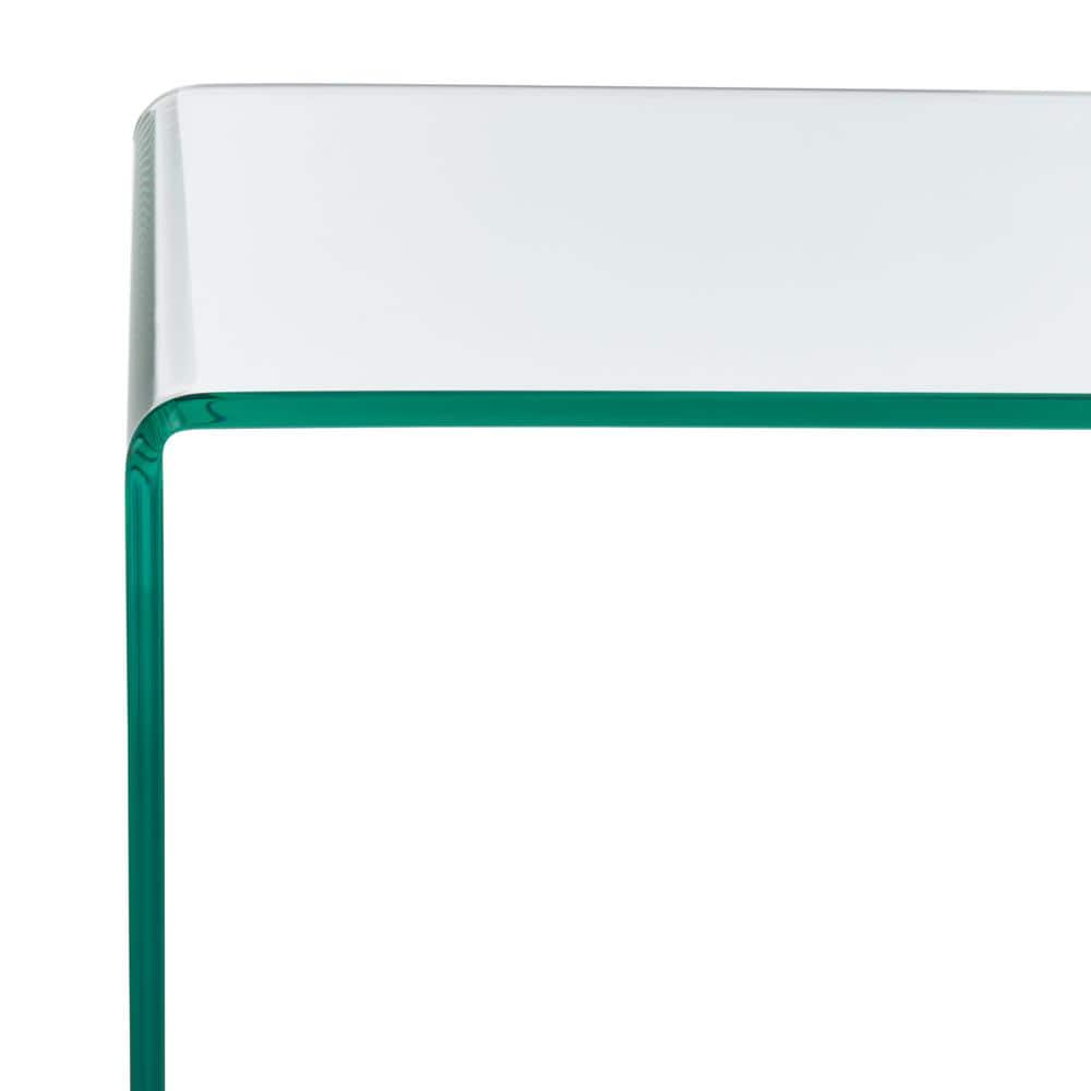 Huck Clear Tempered Glass Console Table with Rounded Corners