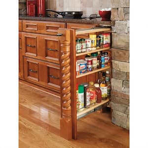 Maple 6 in. Pull Out Kitchen Cabinet Filler Organizer Spice Rack