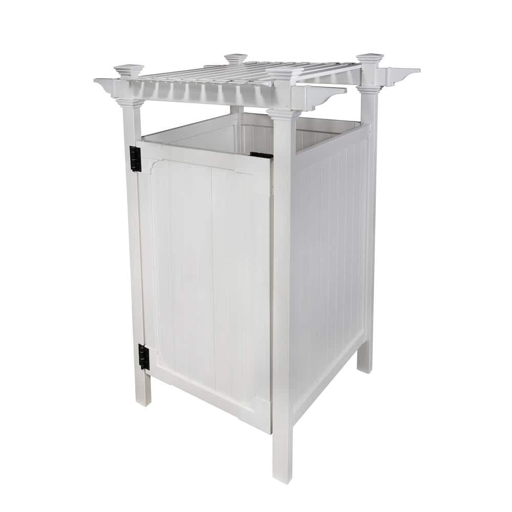 89in White Vinyl Outdoor Shower Enclosure Kit with Door