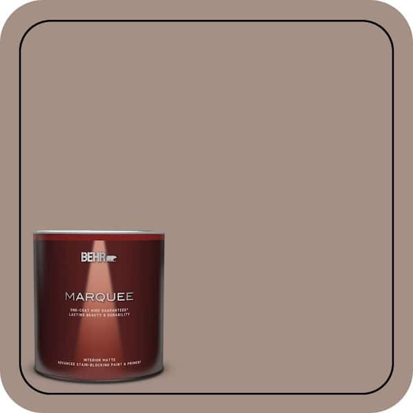BEHR MARQUEE 1 Qt. #MQ2-33 Parisian Cafe One-Coat Hide Matte Interior Paint & Primer