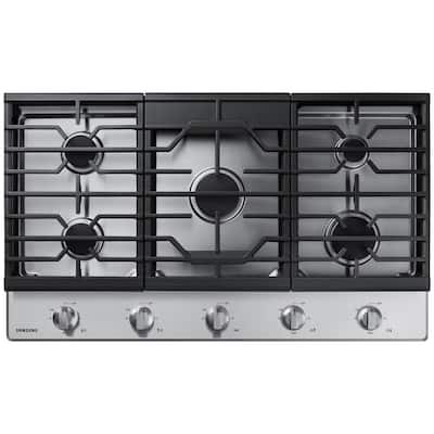 Whirlpool - WCGK5036PS - 36-inch Gas Cooktop with EZ-2-Lift™ Hinged  Cast-Iron Grates-WCGK5036PS