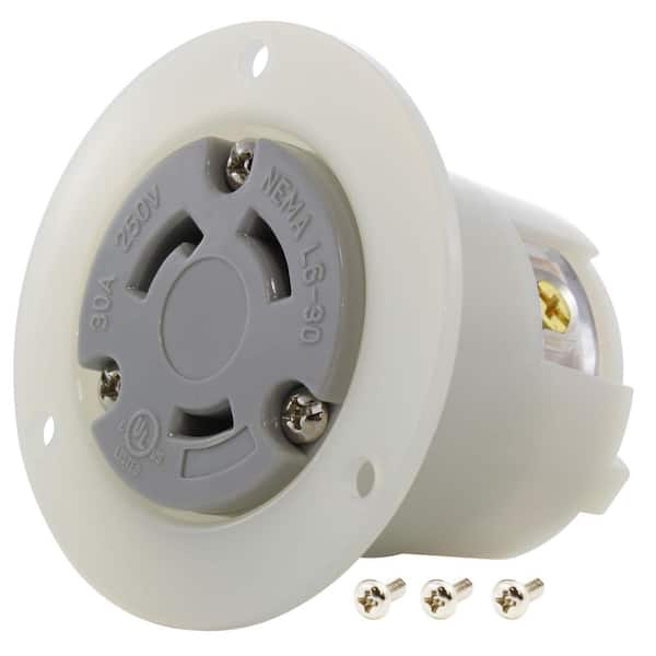 30A 250V L6-30R Flanged Outlet UL and C-UL Listed