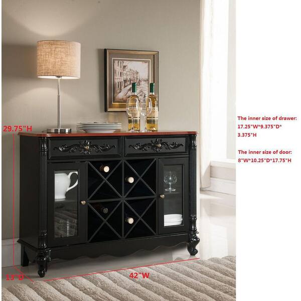 Buffet with best sale wine glass storage