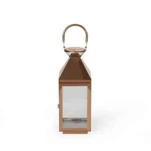 Kestrel Rose Gold Candle 15.50 in. Stainless Steel Outdoor Patio Lantern