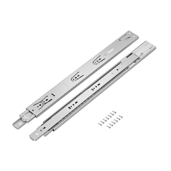 Richelieu Hardware (Pair) 18 in. (450 mm) Stainless Steel Full Extension Side Mount Soft-Close Ball Bearing Drawer Slides