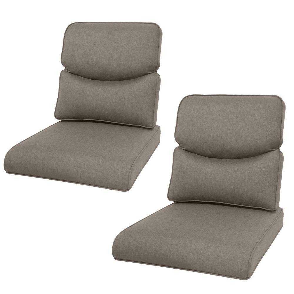 Carolina 22 in. x 25 in. Deep Seating Outdoor Lounge Chair Replacement Cushion and Back Pillow in Gray (Set of 2) price history on PriceWatchPro