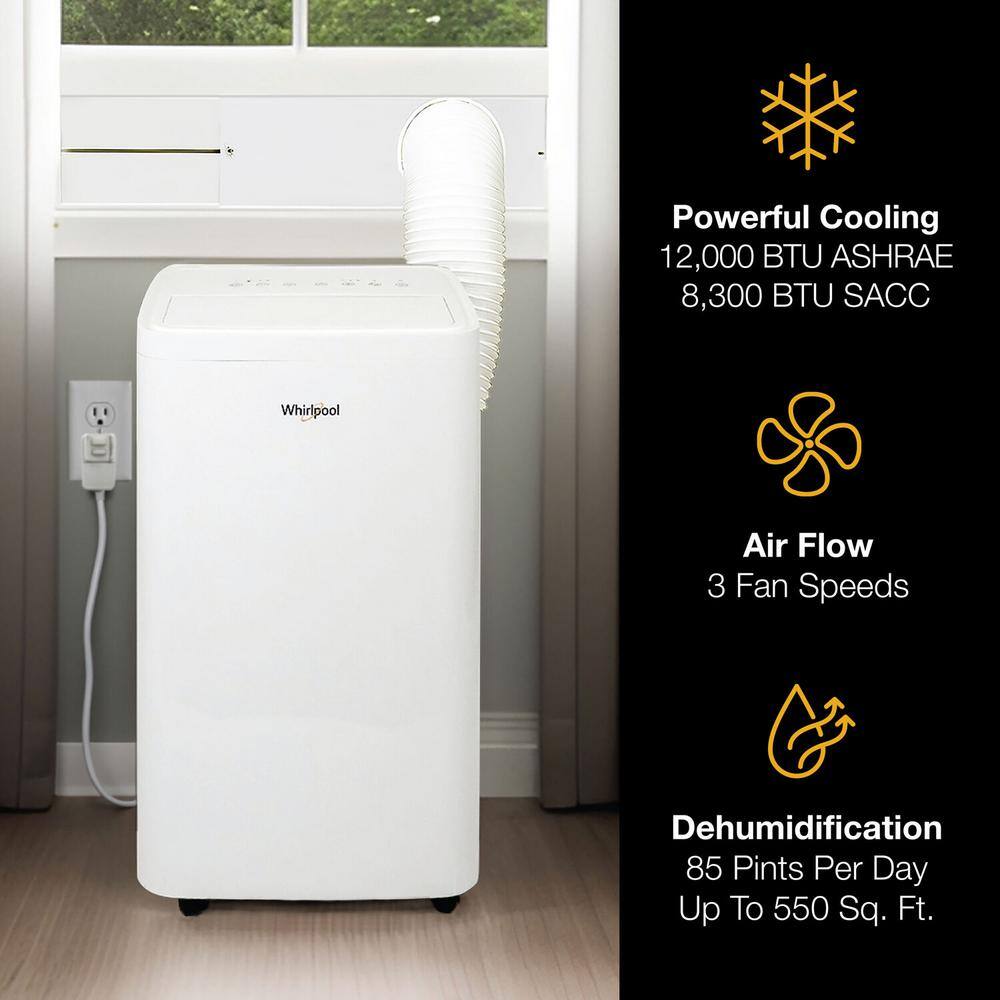 Whirlpool 12,000 BTU White Portable Air Conditioner with Remote