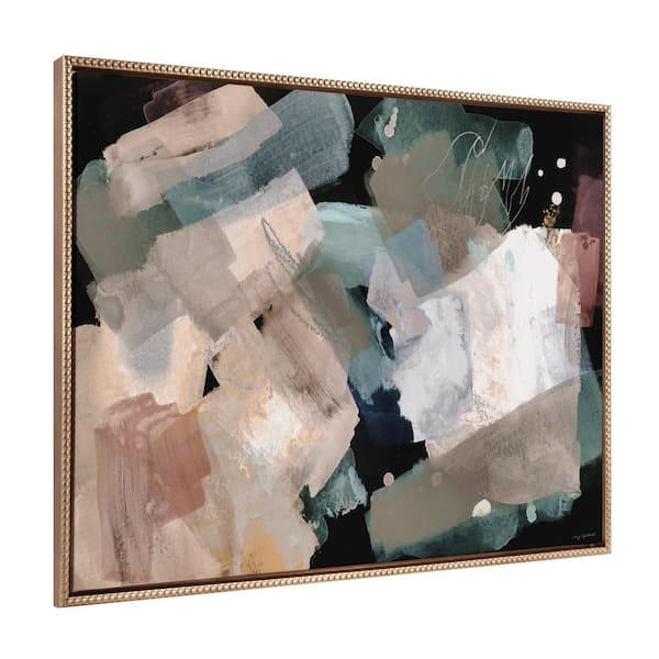 Modern Abstract Geometric Framed Canvas Wall Art in. 1-Piece Gold Framed Canvas Art Print, 31.5 in. x 41.5 in.
