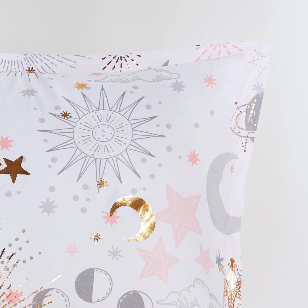 Blush and Gold Starry Sky Twin Comforter Set