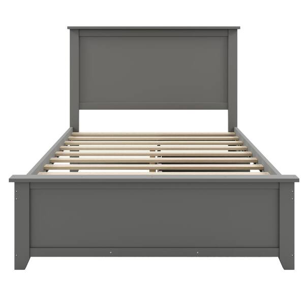 ATHMILE 80 in. Gray Full Platform Bed Frame with Storage