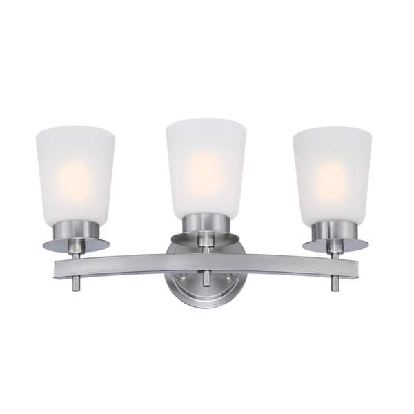 Reynaldo 23 in. 3-Light Brushed Nickel Vanity Light