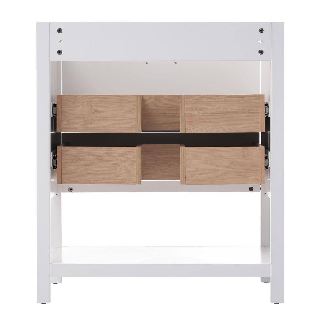 White and Gold Freestanding Single Bathroom Vanity Base