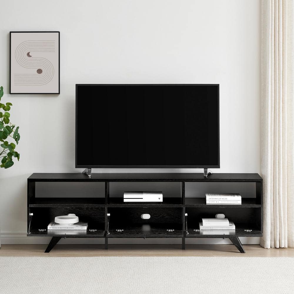Natural Wood and Black Metal Modern End Table with Drawer