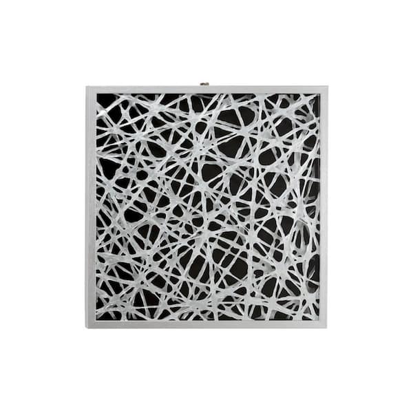 Litton Lane Large Square Modern Abstract Art Black and White Paper Shadow Box Wall Art