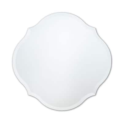 better bevel 24 in. W x 24 in. H Frameless Round Beveled Edge Bathroom ...