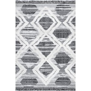 Prissy Gray 5 ft. x 8 ft. Moroccan Shag Area Rug