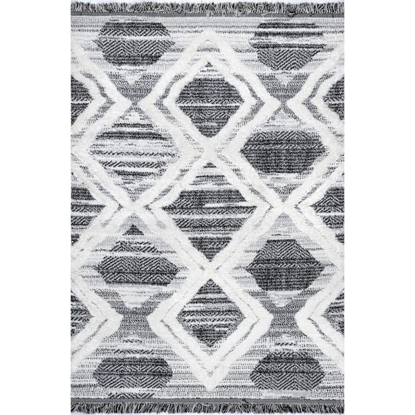nuLOOM Prissy Gray 5 ft. x 8 ft. Moroccan Shag Area Rug